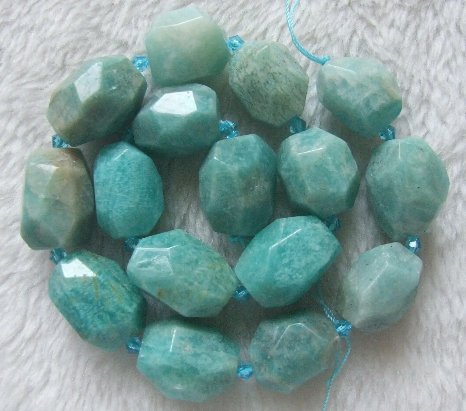 15x20mm Natural Amazonite Faceted Freeform Loose Beads 15.5Inch