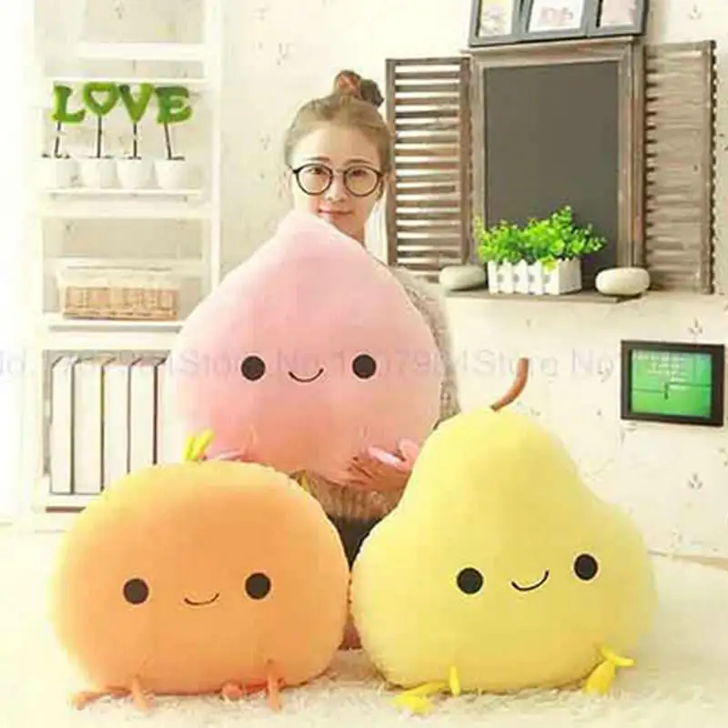 

Cartoon Fruit Plush Toys 45cm Pear/Peach/Mango/orange Plush Cloth Doll Soft Pillow Cushion birthday Gift For Baby Toys