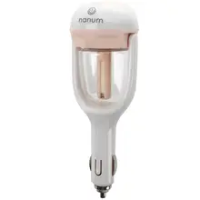 Nanum Mini Car Air Humidifier Car Air Filter Ultrasonic Rechargeable Essential Oil Scent Diffuser, Pink