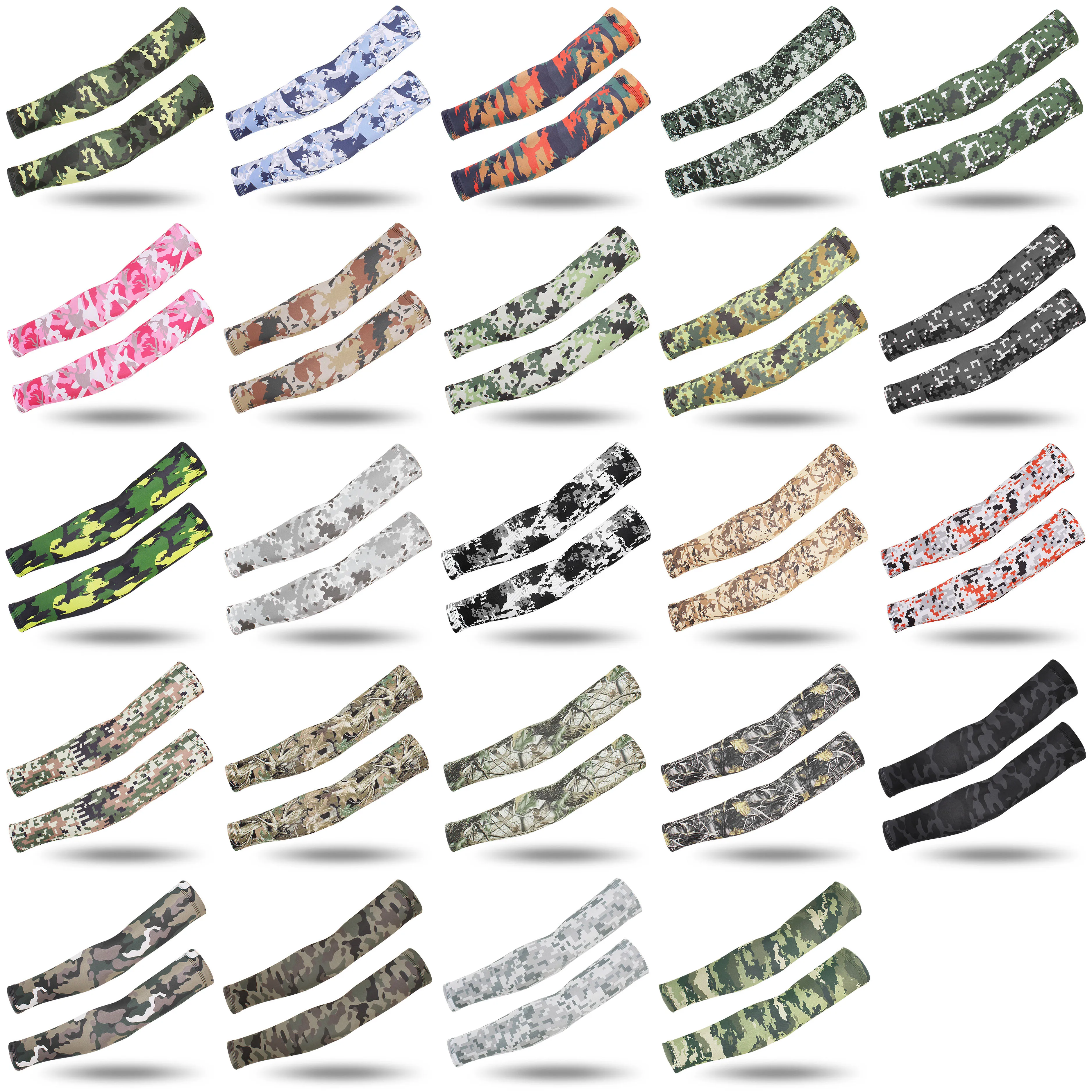 

Arm Warmers Sports Safety silicone antiskid camouflage sunscreen cuff outdoor sports riding fishing arm guard UV protection