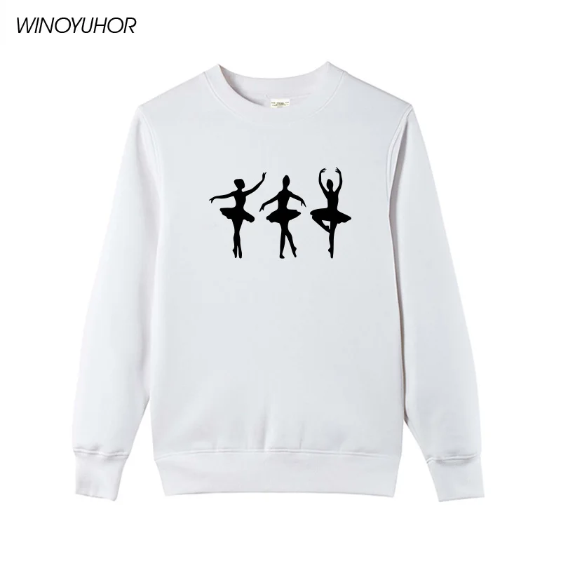  2018 New Winter Women Long Sleeve Ballerina Hoodies Ballet Dance Posture Design Female Tops Cute Gi