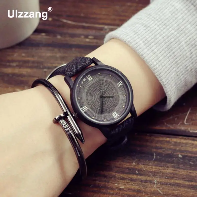 

2017 New Fashion Style Ring Design Watches Women Unisex Wristwatch PU Leather Quartz Watch Relojes Clock Gift To Ladies Girls