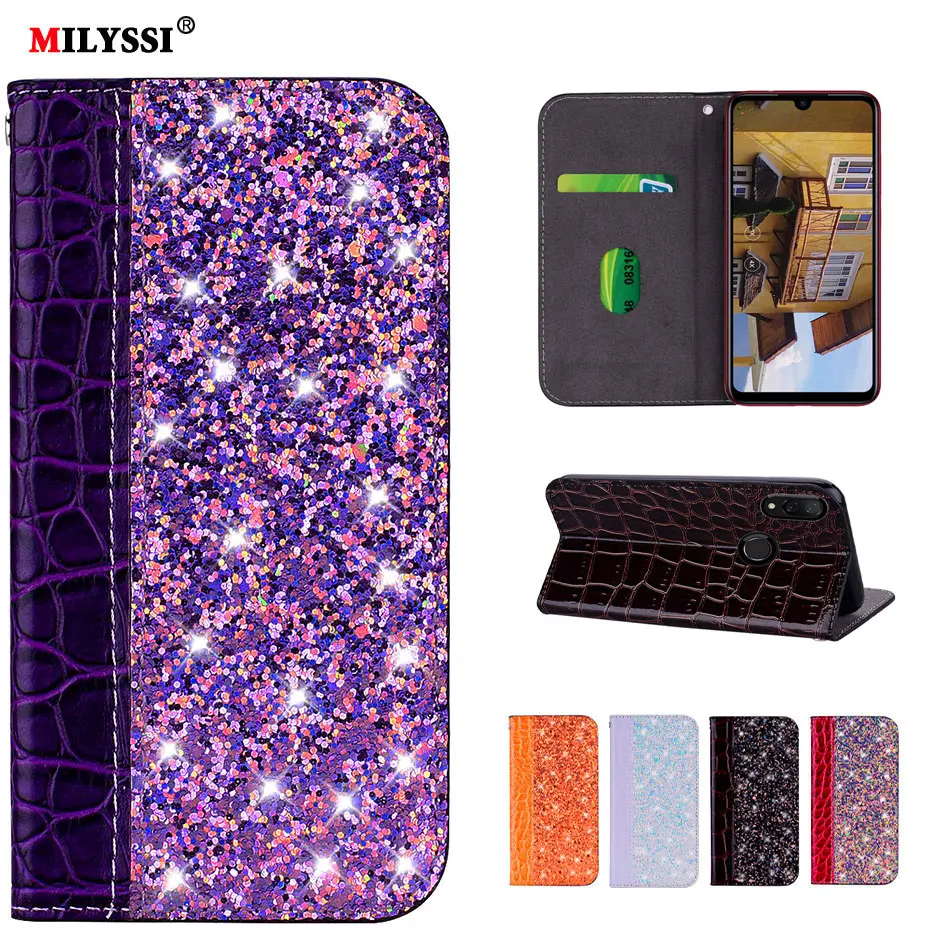 

Glittering PU Leather Flip Wallet Case for Xiaomi Redmi Note 7 Automatic Magnetic Phone Cover for Xiaomi Redmi Note 7 Case