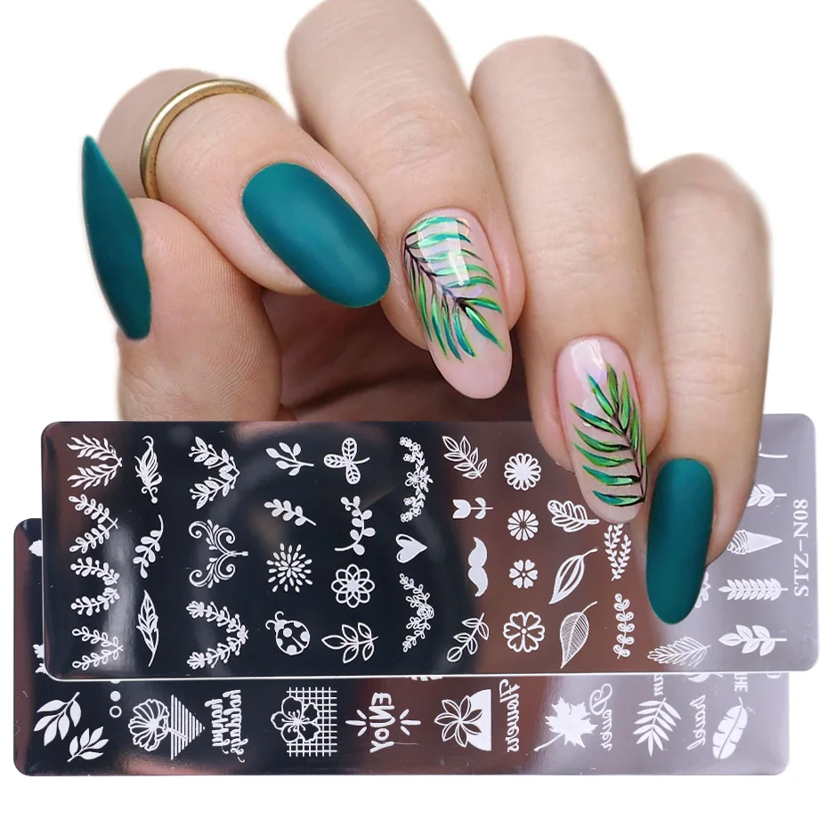 New Nail Stamping Plates Stencils Manicure Templates Flowers Lace Geometric Designs Nail Art Polish Tools (4)