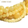 LUOMAN-perles rondes en Jade, topaze naturelle, pour la fabrication de bijoux, matériel de collier Bracelet à bricoler soi-même, brin de 4/ 6/8/10/12mm 15 pouces ► Photo 3/6