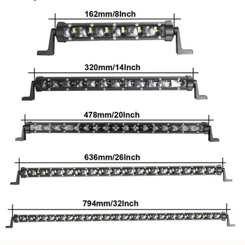 

New Mini 6D 30W 60W 90W 120W 150W Single Row White Yellow Led Light Bar Offroad Work Driving Lamp Foglight Auto 12V 24V