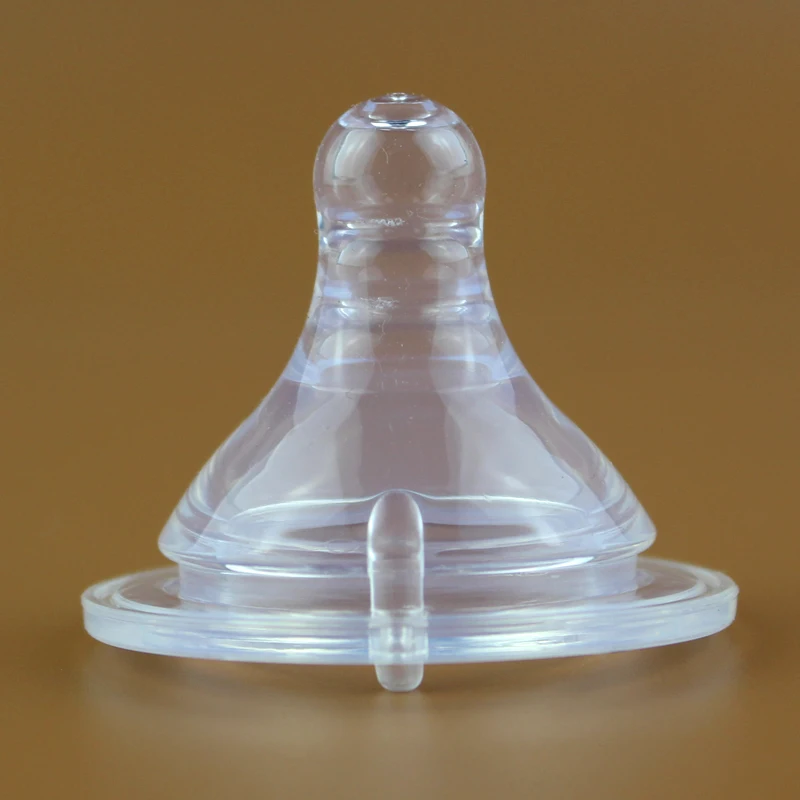 

2pcs Silicone Gel Wide Mouth Baby Infant Kid Teether Care Milk Feeding Bottle Pacifier Teat Breast Nipple Round Cross Hole S M L