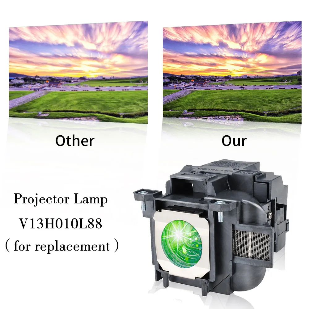 Лампа для проектора с Корпус VS240 VS340 VS345 EX3240 EX5240 EX5250 EX7240 EX9200 Powerlite Home Кино 2040 2045 1040 740HD 640