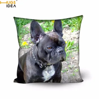 

HUGSIDEA Kawaii 3D French Bulldog Print Cushion Cover 45cm*45cm Square Pillow Cases for Sofa/Car Chair Seat Throw Pillow Covers