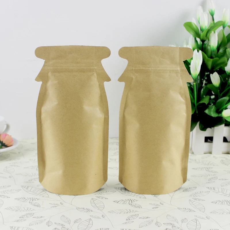 *New Design* Waxed Kraft Paper Ziplock Bag, paper bag for nuts Whole