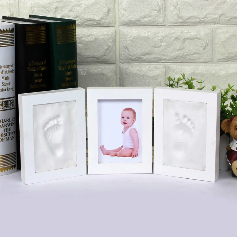 

Hand And Foot Print Commemorative Photo Frame Baby Hand And Foot Print Hand And Foot Ink Mud Creative Baby Birthday Souvenir