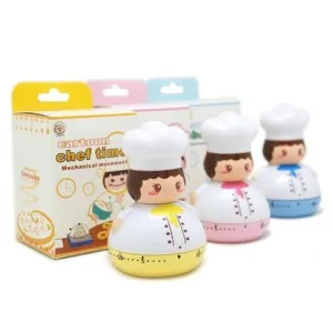 

ZW040 Cute Kitchen timer Chefs kitchen 60 Minute Cooking Mechanical Home Decoration Cartoon Mini timer 7*7*10cm