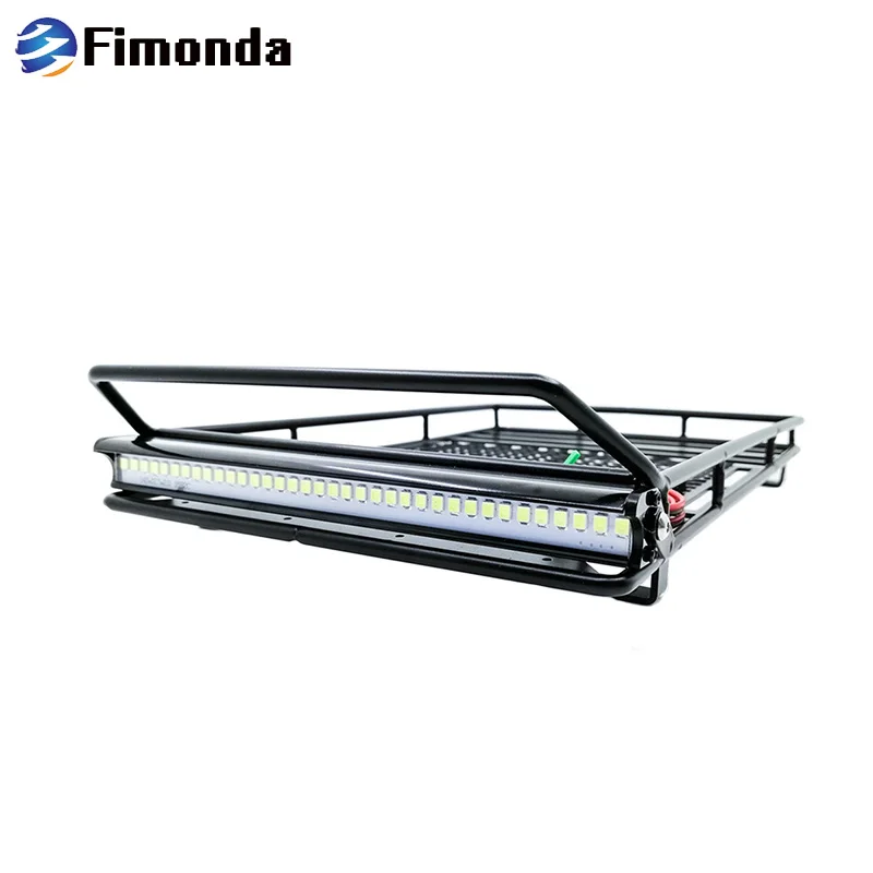 RC Metal Luggage Rack With LED Light for 1/10 RC Crawler Axial Scx10 Traxxas TRX4 D90 D110 Tamiya Simulation Upgrade Parts