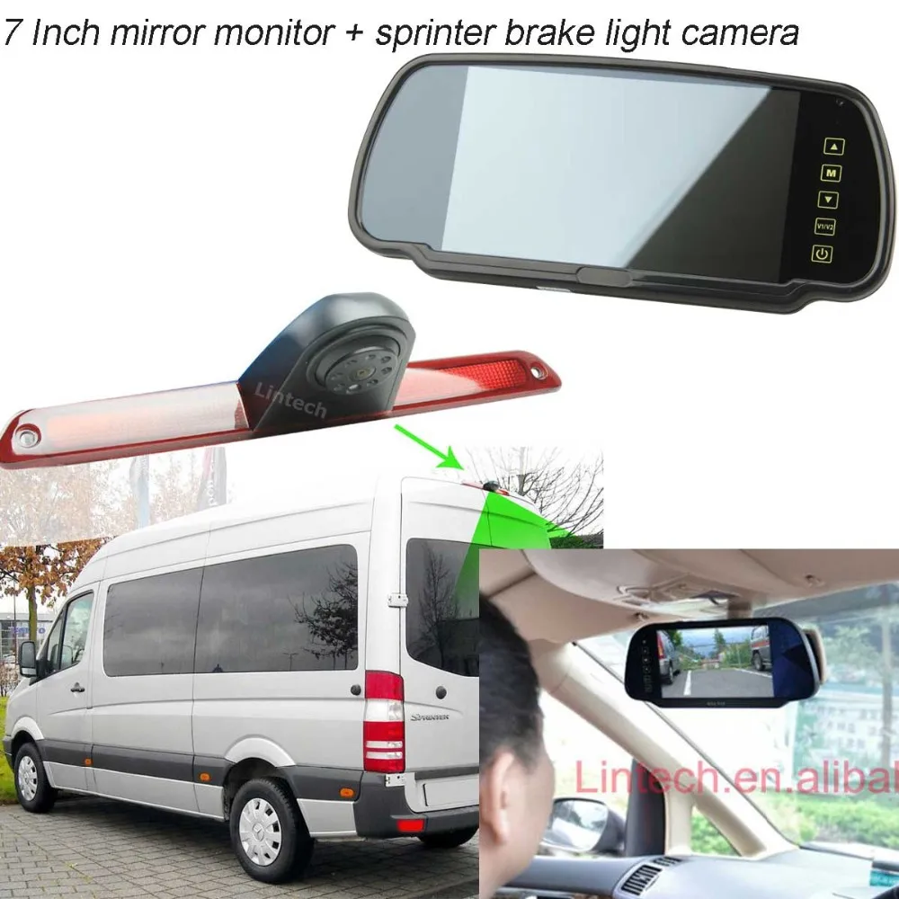 Buy 7Inch Mirror Monitor Reversing Backup Brake Light