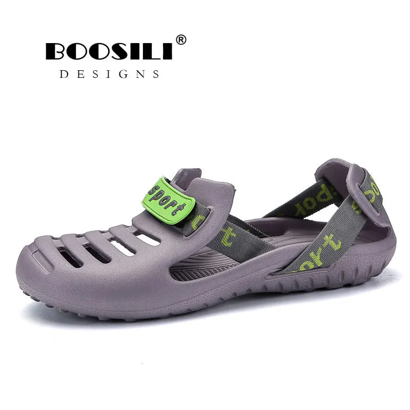 

2019 Sale Real Brand Fashion Sandals Eva Clogs Swimming Shoes Men Croc Band Summer Water Black White Air Beach Garden Mens Shoe