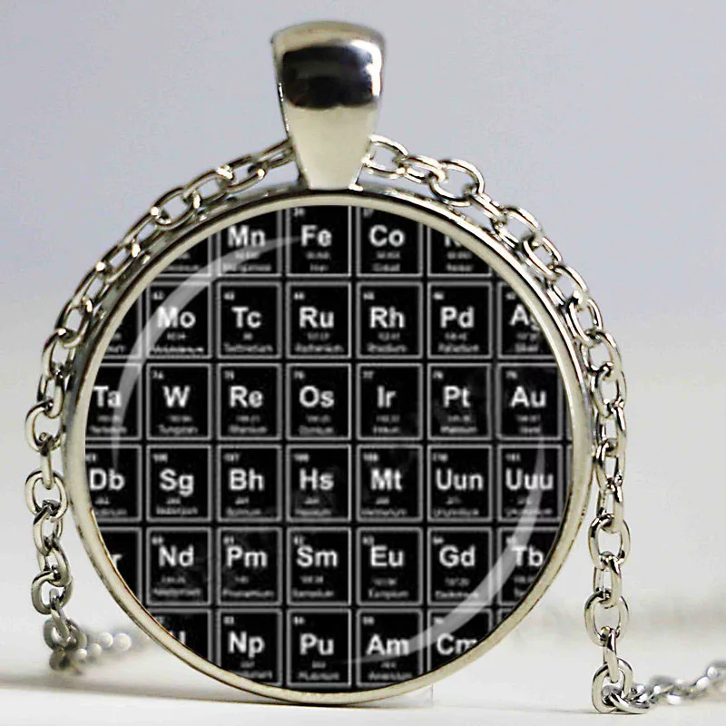 

New Periodic Table of Elements Glass Dome Pendant Necklace DIY Handmade Fashion Chemical Jewelry Vintage Charm Trendy Gift