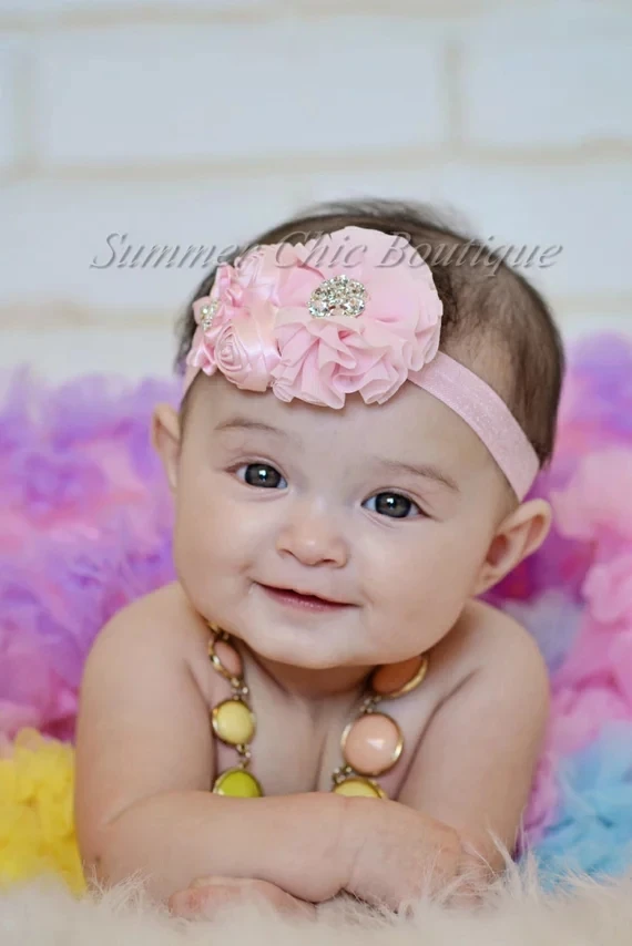 Girls Pink Headbands Kids Girls Flower Headbands Teen Girls Hairbands