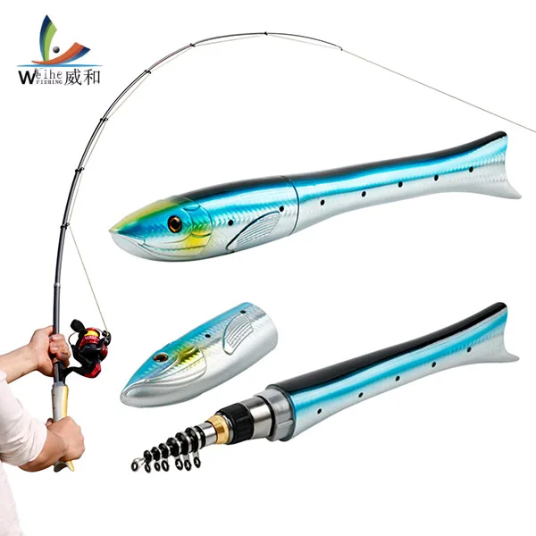 

1.6m Telescopic Carbon Fishing Rod Fish Shaped Mini Pocket Portable Pen Sea Ice Fishing Pole