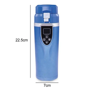 

12V Stainless Steel Heated Drink Boiling Mug Coffee Tea Water Cup Electric Kettle