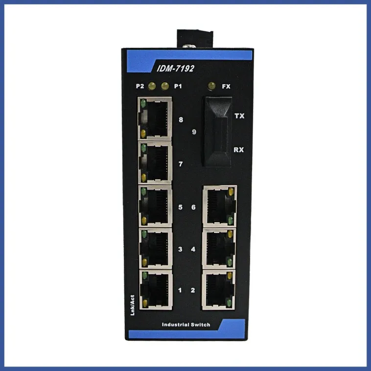 

new 9-port industrial Ethernet switch 1 optical 8 optical fiber transceiver 12v24v non-network management DIN rail installation