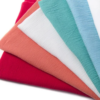 

100 cotton fabric wrinkle crepe woven fabric breathable for women shirt dress and scarf W300009