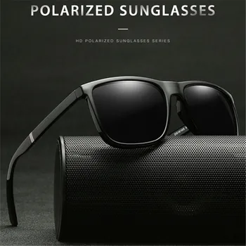 

Classic Polarized Sunglasses Men Women Driving Retro Square Frame Sun Glasses Mens Driver Goggle UV400 Eyeglasses with Case