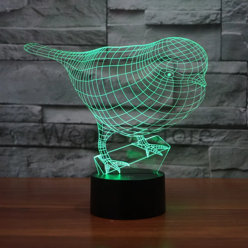 Buy Acrylic Robin Bird LED Night Light 3D Art bird