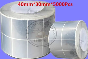 

Blank stickers marking For thermal transfer label printer 40mm * 30mm * 5000Pcs matte silver PET barcode sticker paper tags