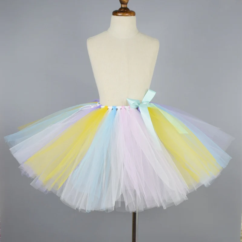 Girls Pastel Unicorn Tutu Skirt Fluffy Tulle Tutus Birthday Party