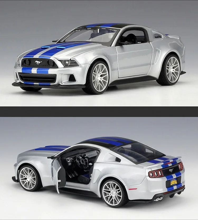 1:24 Maisto Ford Mustang Street Racing серебристый/оранжевый/зеленый/белый литой модельный автомобиль