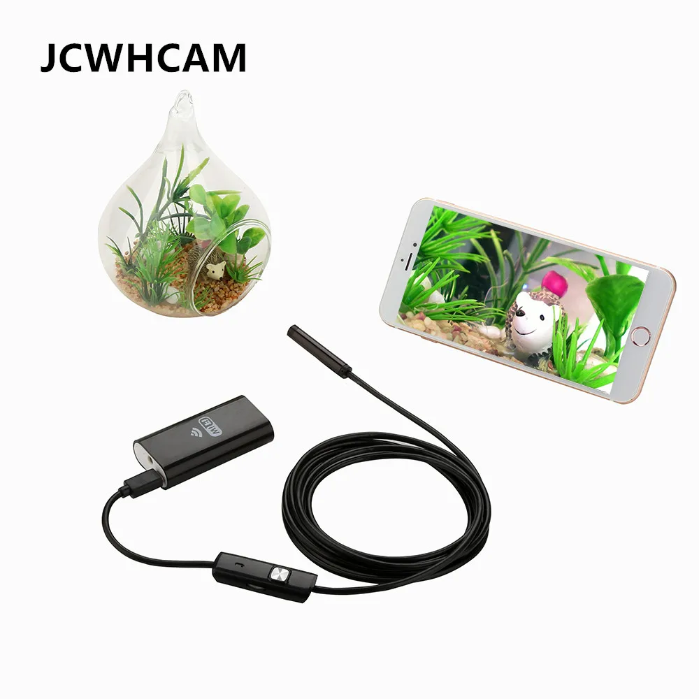 JCWHCAM Wifi Endoscope iOS Android 1 3 5 7 10m Soft cable 8mm HD 720P Borescope