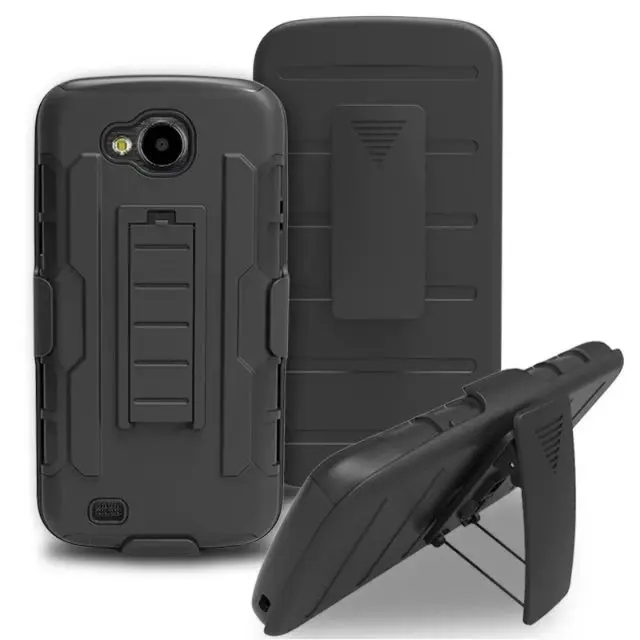  ShockProof Defender Heavy Duty Armour Tough Stand Case Cover With Belt Clip For LG X Venture H700 /