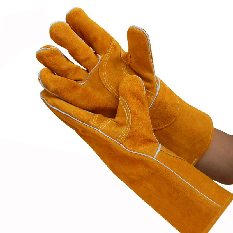 Buy 5 Pairs Long Cowhide Welding Gloves Welders High