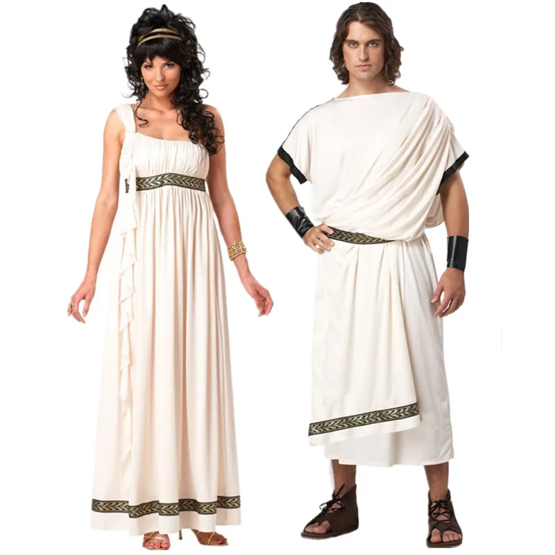 

Halloween Purim Adult Ancient Roman Egypt Prince Greek Goddess Costume Arabic Prince Caesar Costumes for Men Women Couple