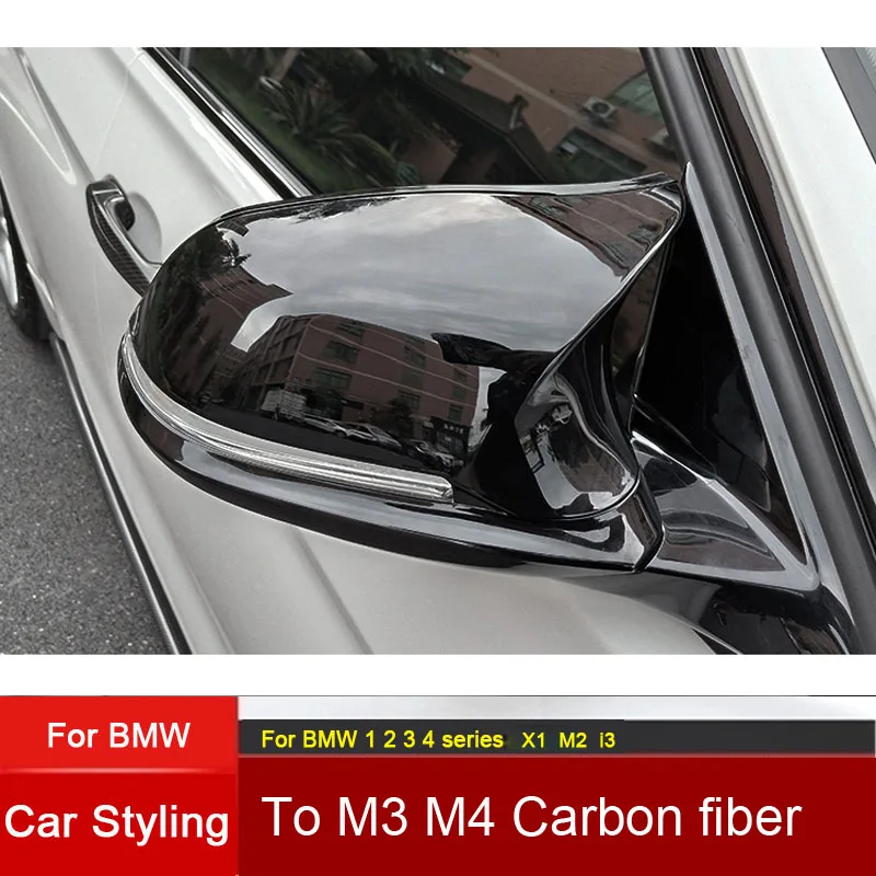 

M3 M4 Look For BMW F20 X1E84 M2 F87 Mirror Cover 1 2 3 4 series F36 F22 F30 Rear View Carbon Look Mirror Cover 6 Pcs gloss black