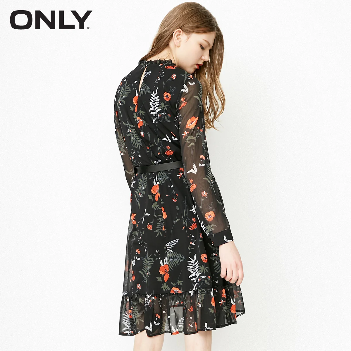 فقط العلامة التجارية 2019 الربيع فستان صيفي النساء الشاطئ اللباس تكدرت الأزهار الشيفون طويلة الأكمام اللباس | 118107519 فقط العلامة التجارية 2019 الربيع فستان صيفي النساء الشاطئ اللباس تكدرت الأزهار الشيفون طويلة الأكمام اللباس | 118107519