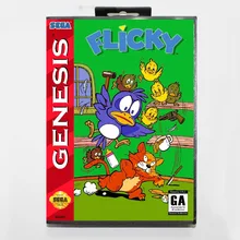 Flicky 16 бит MD игровая карта с розничной коробкой для sega Mega Drive для Genesis