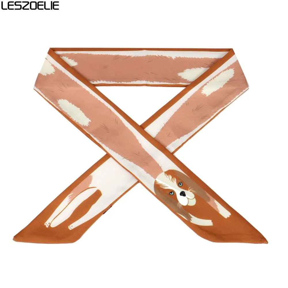 Animal Printed Skinny Bag Scarf For 2019 Women Scarf Ladies Luxury Foulard Tie Fashion Head Scarves Girls Hair Accessories