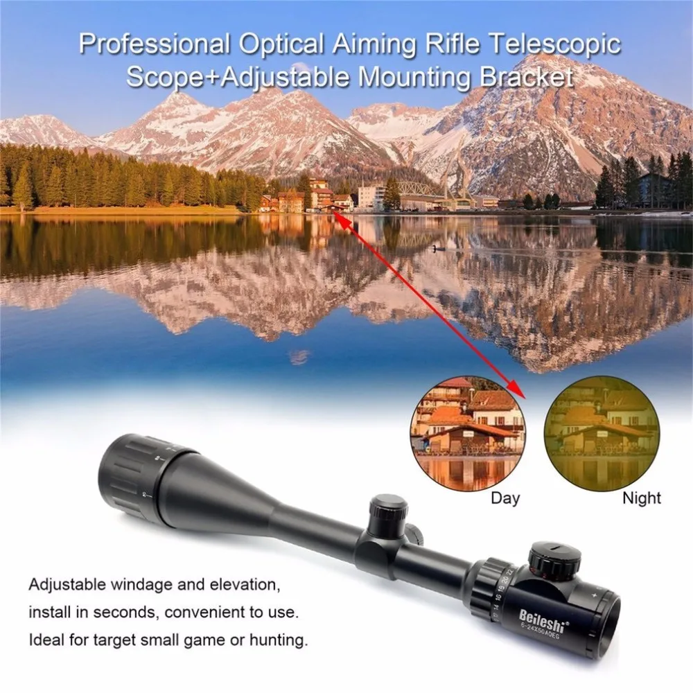 Beileshi البصرية تهدف بندقية تلسكوبي نطاق في الهواء الطلق الصيد Riflescope 6-24x50 + قابل للتعديل شريحة متزايدة Beileshi البصرية تهدف بندقية تلسكوبي نطاق في الهواء الطلق الصيد Riflescope 6-24x50 + قابل للتعديل شريحة متزايدة