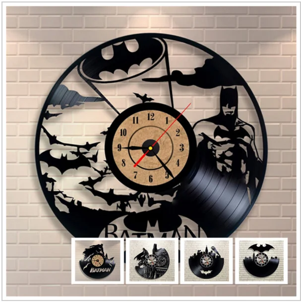 Batman Batman 3D Clock font b Watch b font Vinyl Record Clock Wall Clock Hanging Clock