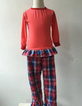 

Hot sale kids elastic waist christmas pajamas mother and daughter night wear alike outfits wash baby clothes