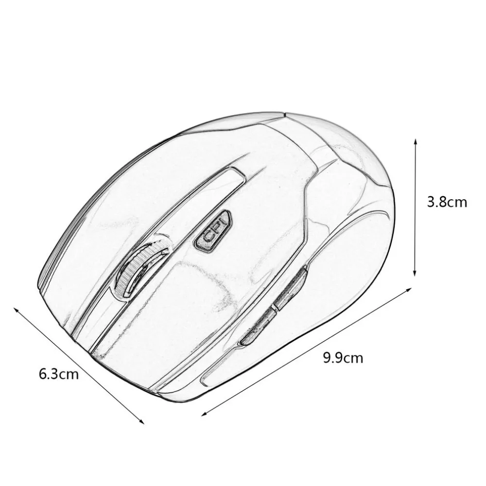 Новейшая беспроводная оптическая мышь, USB приемник, 10 м, 2,4 ГГц, 1200-1600 dpi, игровая мышь, компьютерная мышь для Pro Gamer