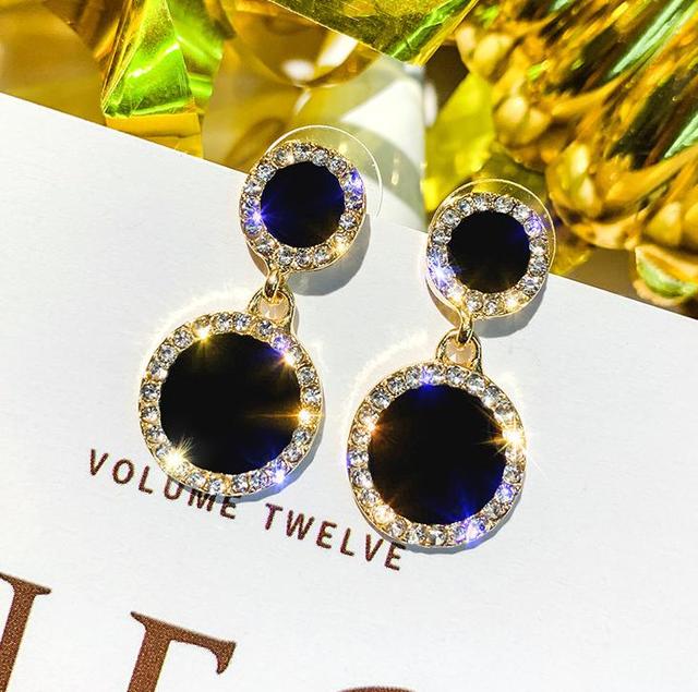 Earring Small Fresh And Simple Earrings Temperament Ladies Rhinestones Circle Women's Earring Jewelry Accessories Oorbellen