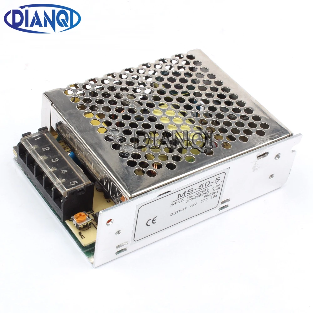 

DIANQI power supply 50W 5V 10A power suply unit 50W 5V mini size din led ac dc converter ms-50-5 MS-50-12 MS-50-15 MS-50-24