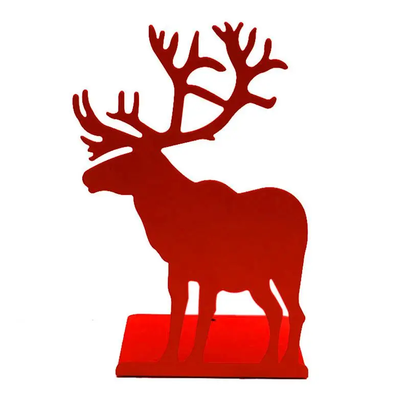 

2pcs/set Metal Vintage Animal Bookends Elk Moose book holder Christmas Decor Shelves Book Organizer Red