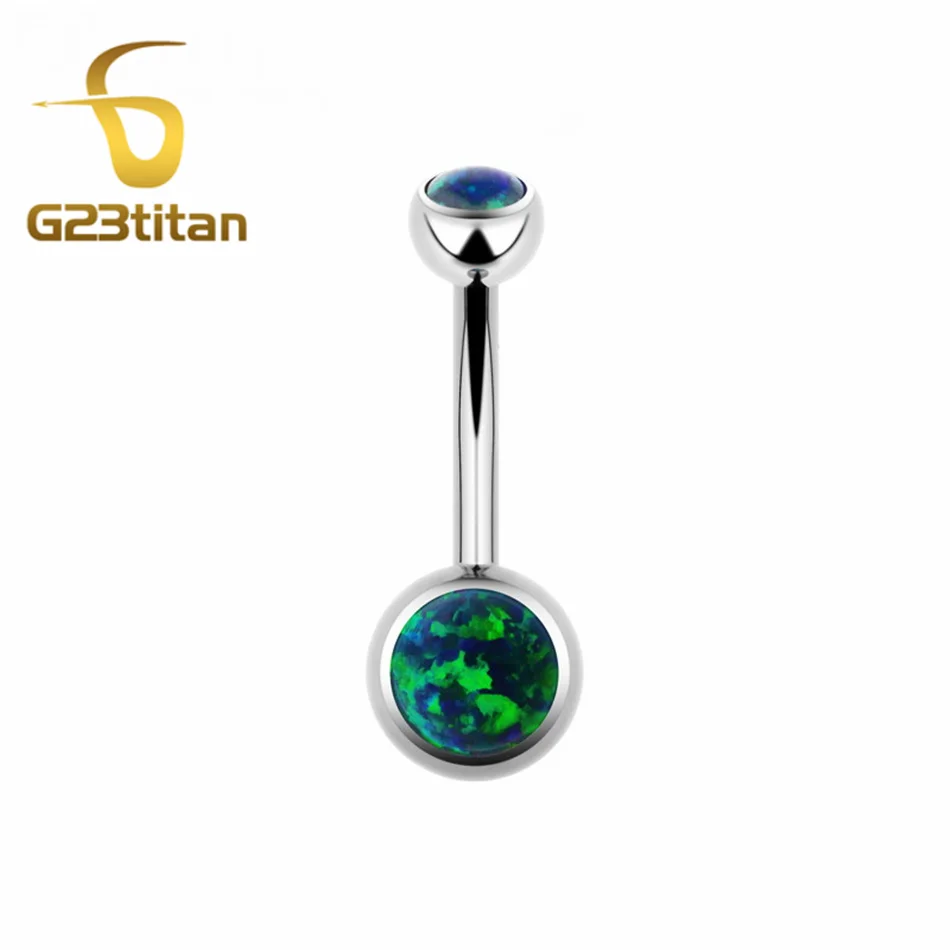 

G23titan Fire Opal Stone Navel Rings 1.6G Internal Thread Titanium Belly Button Ring Piercing Ombligo Body Jewelry