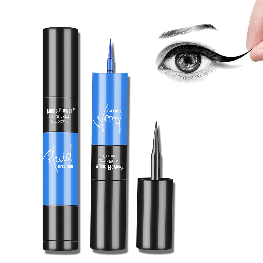 4 Colors 2 In 1 Dual End Eye Liner Matte Professional Waterproof
