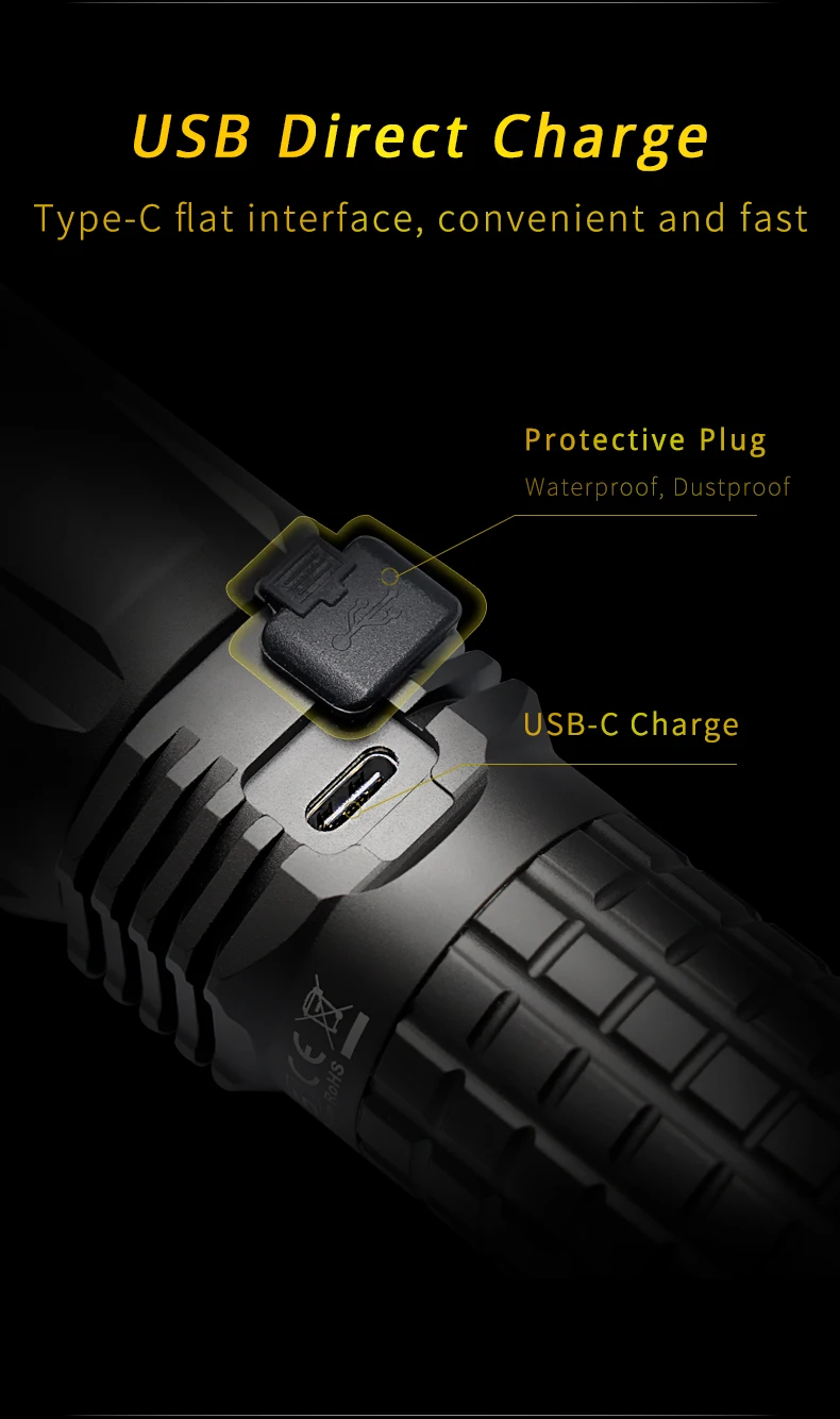 На дороге X5 Тип-C USB фонарик 26650 QI Беспроводная зарядка USB-C Перезаряжаемые мини Сварочная горелка 1100lm светодиодный супер яркий открытый Пеший Туризм
