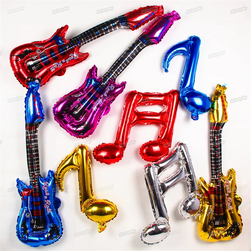 

New Guitar Note Helium Balloon Prince Princess Crown Foil Balloons Happy Birthday Wedding Party Decoration navidad