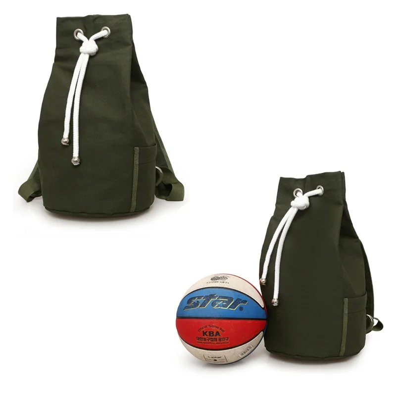 Drawstring Canvas Bucket Bags Backpacks Sports Football Basketball